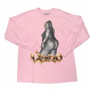 Pink Lizzo Long Sleeve Shirt Merch Special Tour Fan Memorabilia Cozy Band Tee L